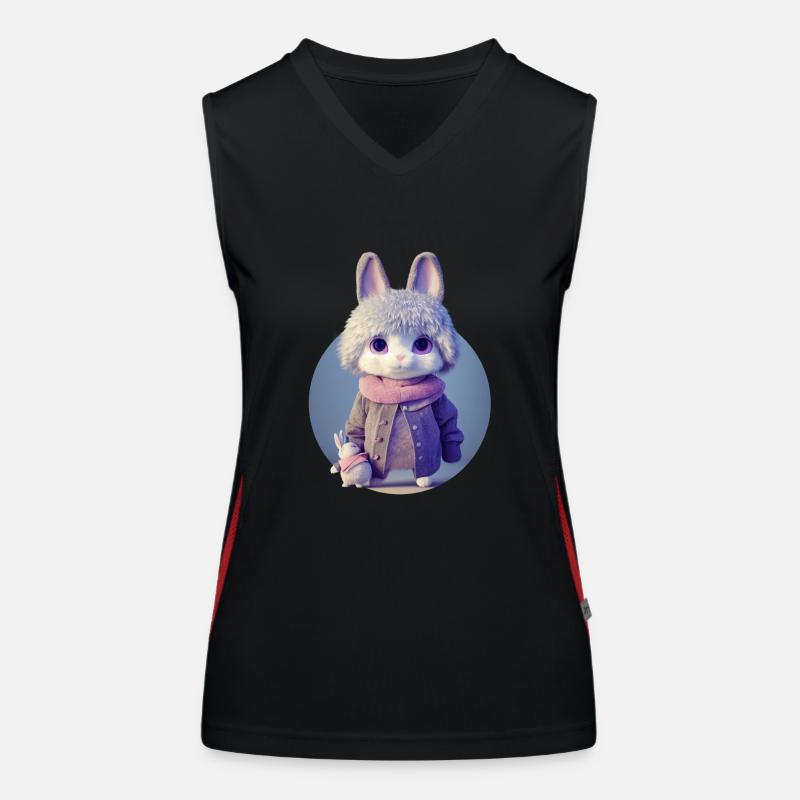 Süßer Hase mit ihrem Spielzeug Funktionelles Kontrast-Tank Top für Frauen