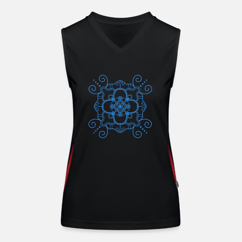 Mandala style - Blue Women's Functional Contrast Tank Top