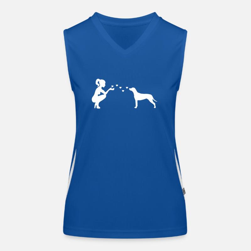 Rhodesian Ridgeback mit Frau Funktionelles Kontrast-Tank Top für Frauen