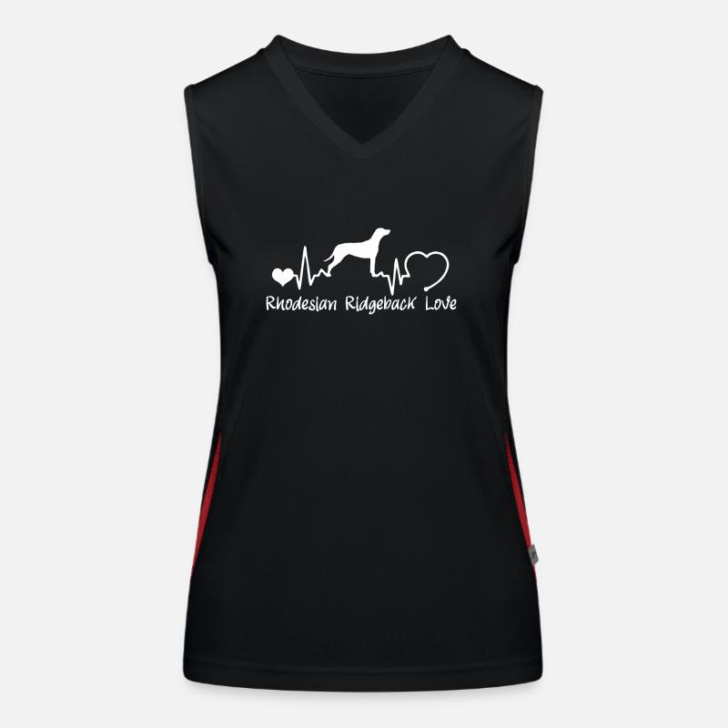 Rhodesian Ridgeback mit Herzschlag Funktionelles Kontrast-Tank Top für Frauen