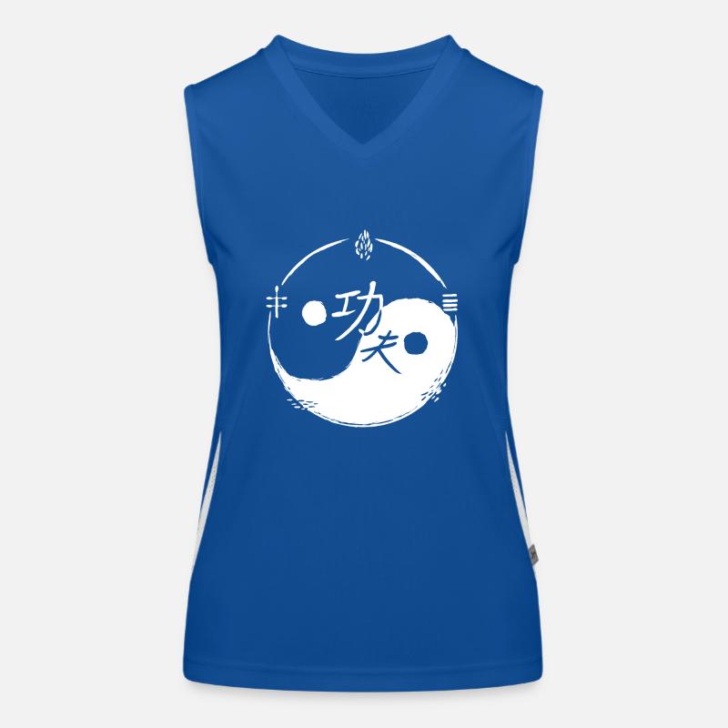 Ying and Yang Kungfu / 5 elements / white Women's Functional Contrast Tank Top