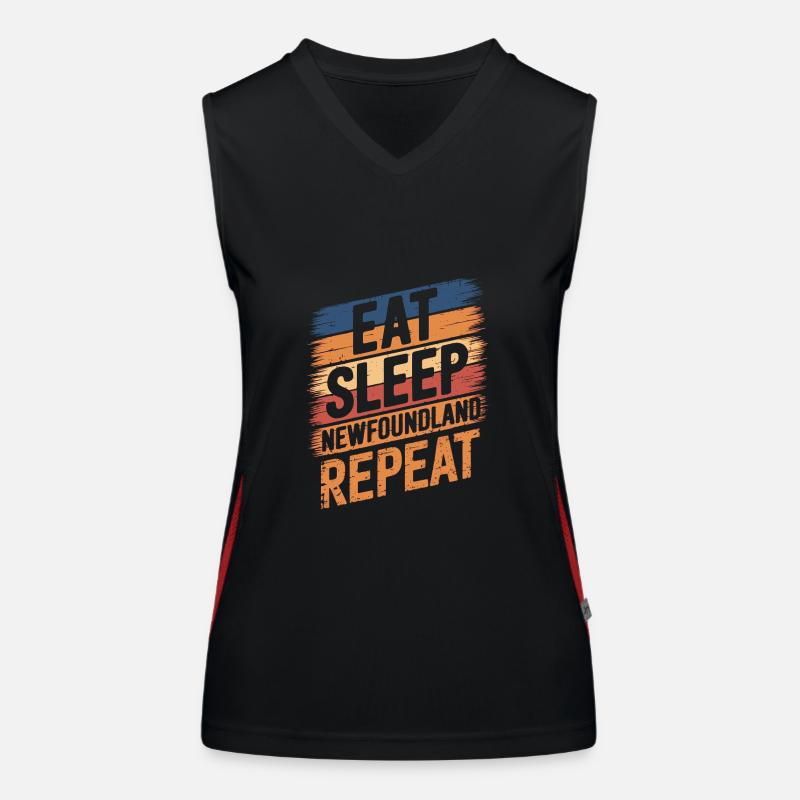 Eat. Sleep. Newfoundland. Repeat. Women's Functional Contrast Tank Top