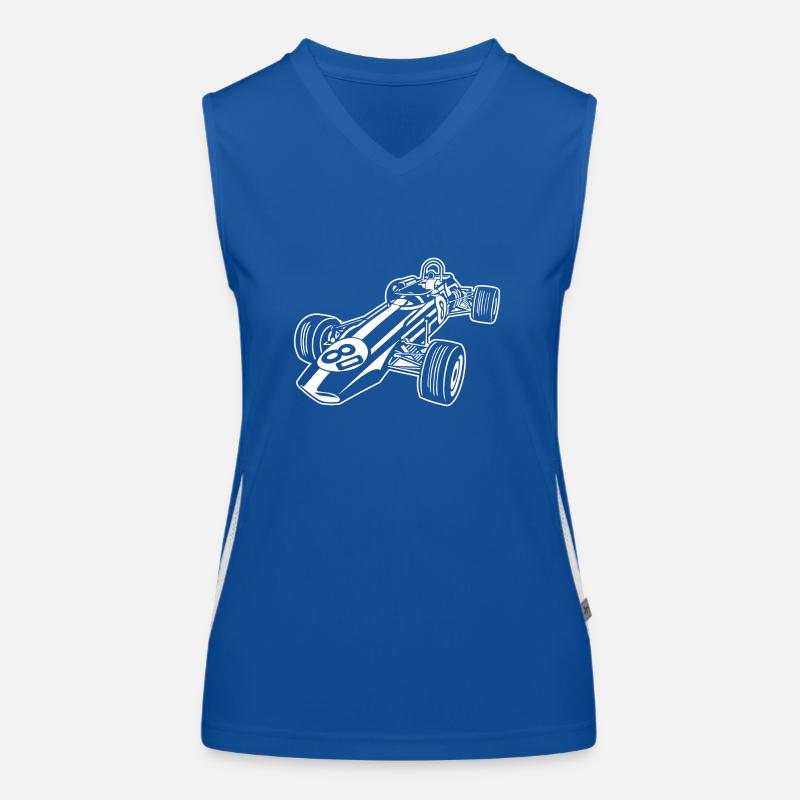 Rennwagen / Voiture de course 02_wei ß Débardeur respirant contrasté Femme