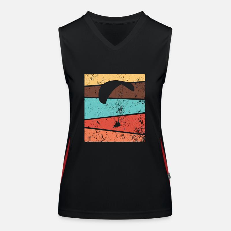 Fallschirm Retro Fallschirmspringen Funktionelles Kontrast-Tank Top für Frauen