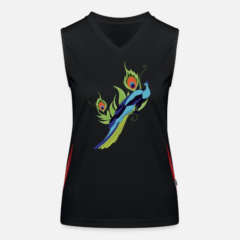 peacock - Women's Functional Contrast Tank Top - black/red