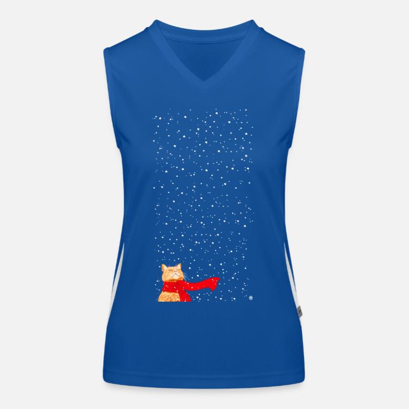 Schneekatze getigert (lang) Funktionelles Kontrast-Tank Top für Frauen