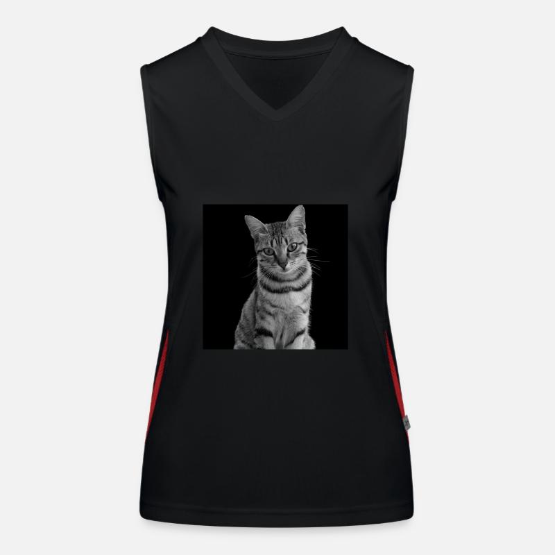 Chat blanc-noir Chat noir et blanc Débardeur respirant contrasté Femme