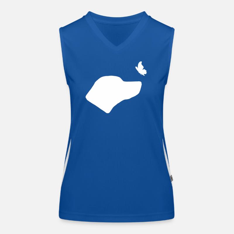 Rhodesian Ridgeback mit Schmetterling Funktionelles Kontrast-Tank Top für Frauen