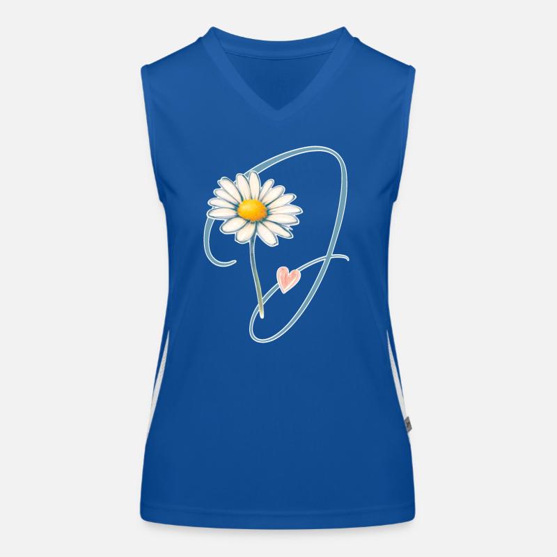 Buchstabe J Gänseblümchen Herz Funktionelles Kontrast-Tank Top für Frauen