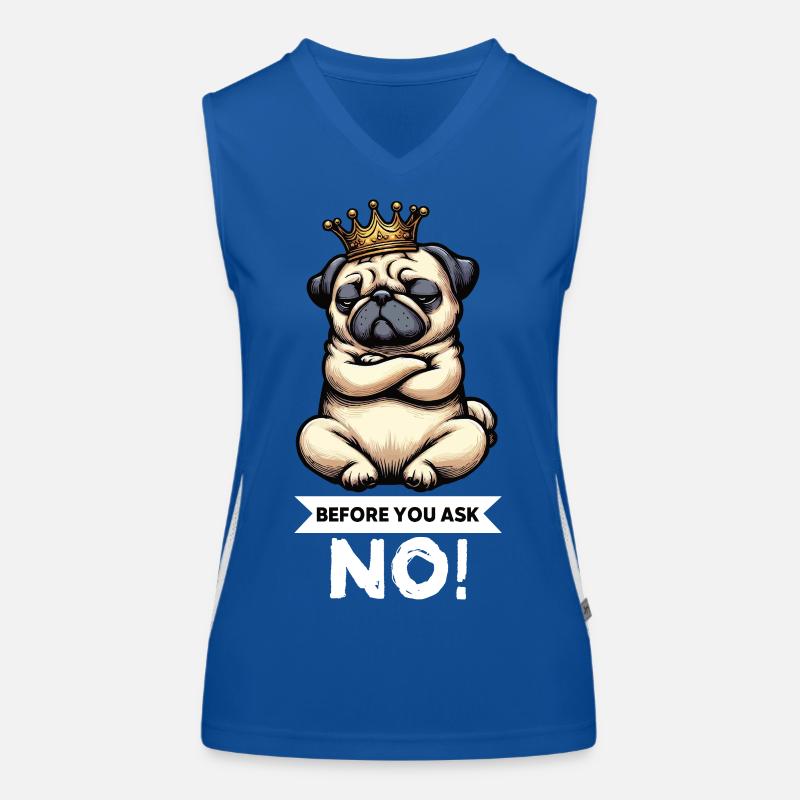 Before You Ask Mops Möpse Mopsbesitzer Mopshalter Funktionelles Kontrast-Tank Top für Frauen