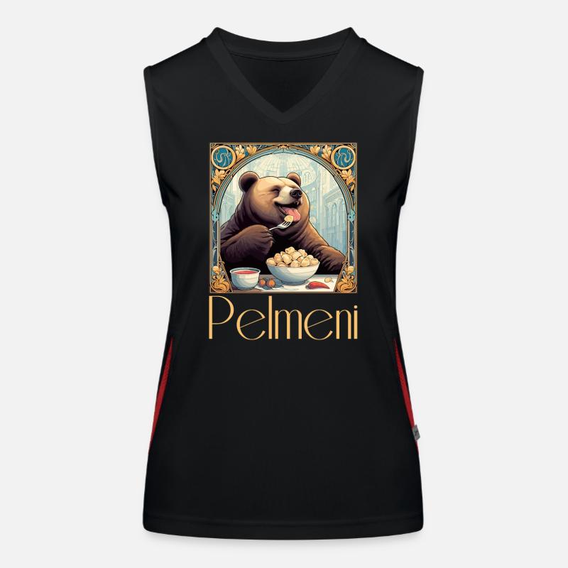 Pelmeni Bear Russian Gift Women's Functional Contrast Tank Top