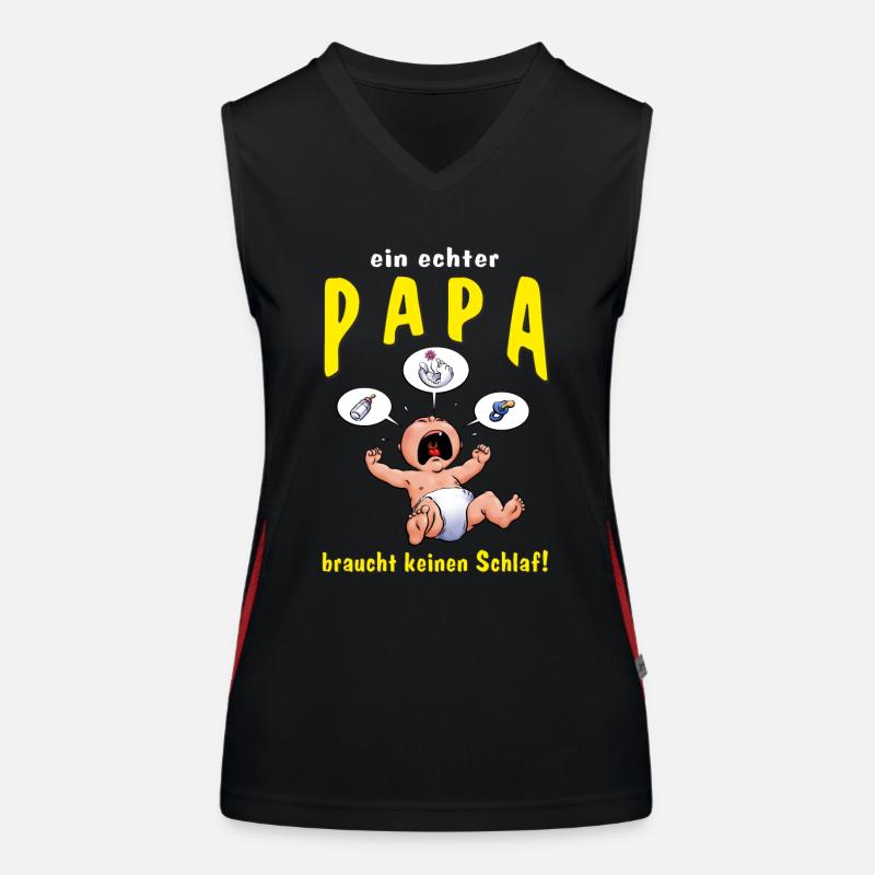 CD - ein echter Papa braucht keinen Schlaf - - Funktionelles Kontrast-Tank Top für Frauen