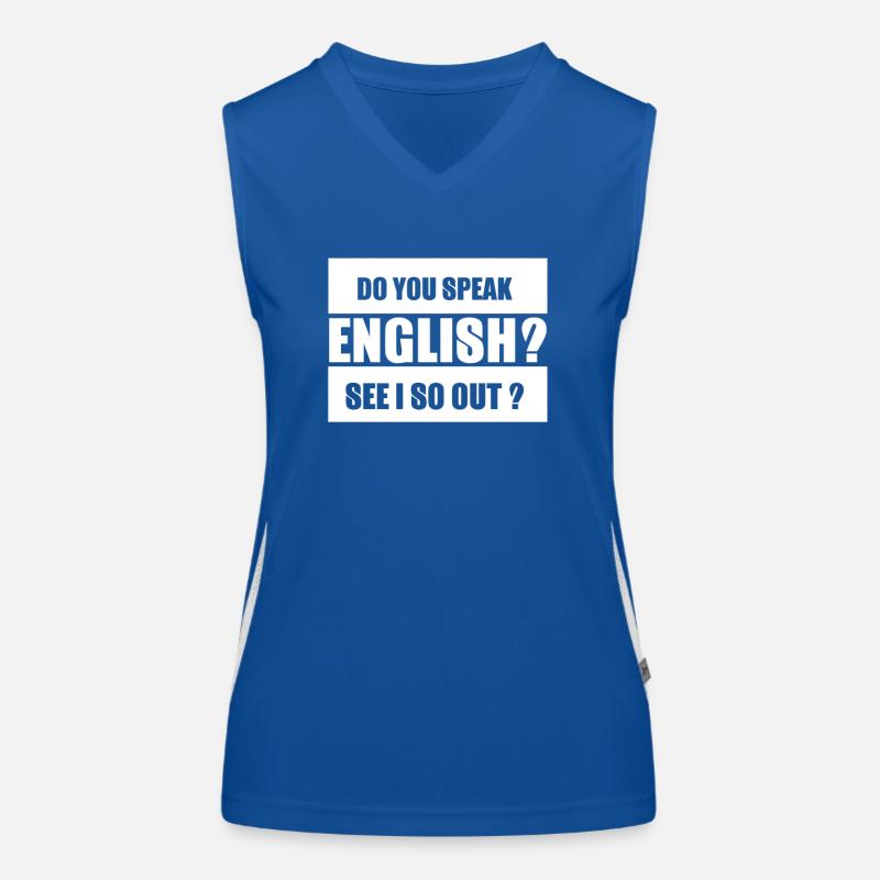 Witziger Spruch Englisch Funktionelles Kontrast-Tank Top für Frauen