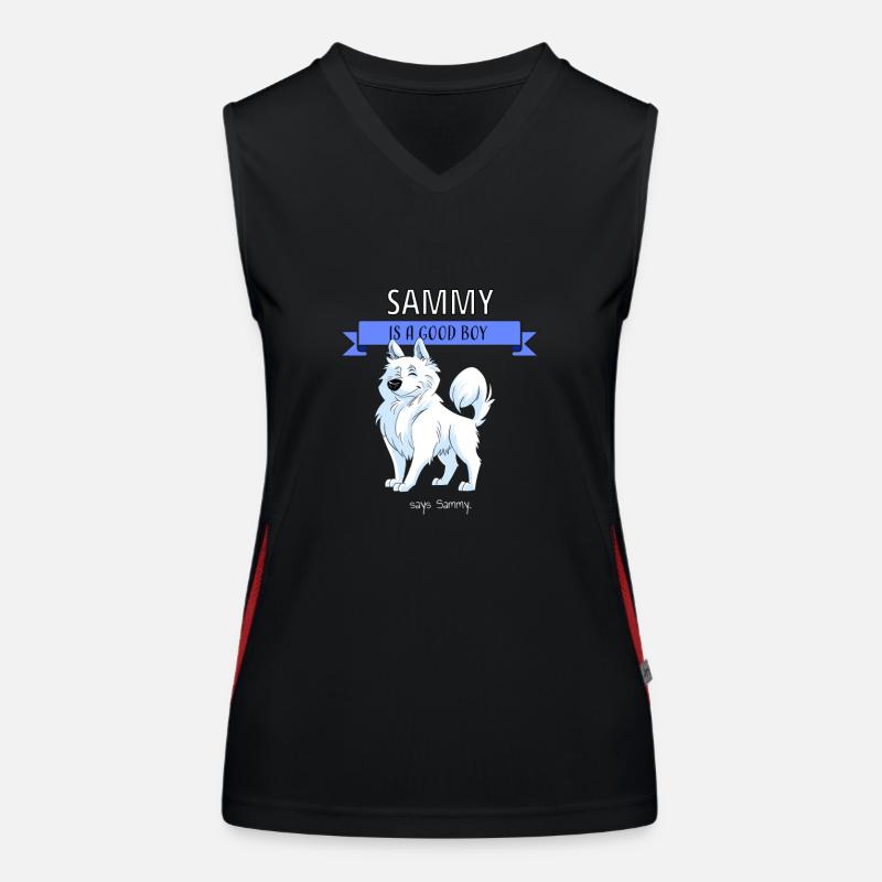 Sammy der Samojede Funktionelles Kontrast-Tank Top für Frauen