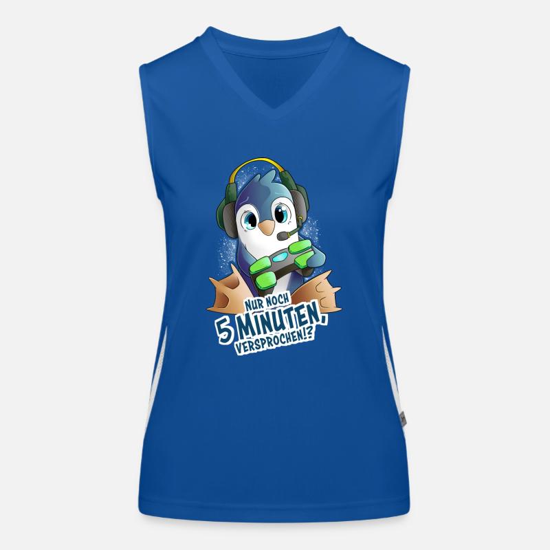Zocker Pinguin - Nur noch 5 Minuten, versprochen!? Funktionelles Kontrast-Tank Top für Frauen