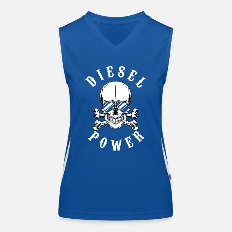 Conception de puissance diesel pour les conducteurs diesel Débardeur respirant contrasté Femme