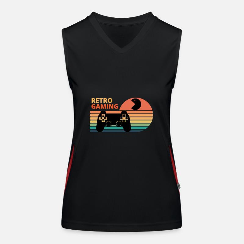 Gaming Nerd Controller vintage retro Women's Functional Contrast Tank Top