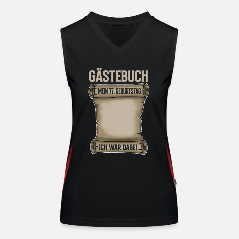 77. Geburtstag Gästebuch Funktionelles Kontrast-Tank Top für Frauen
