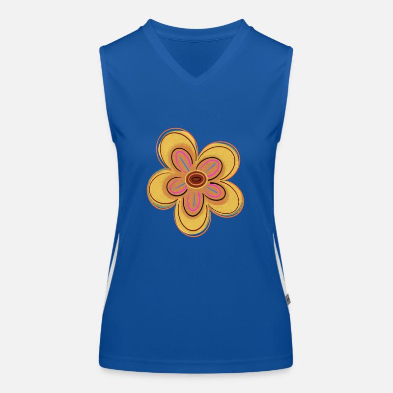 Fleur jaune Débardeur respirant contrasté Femme