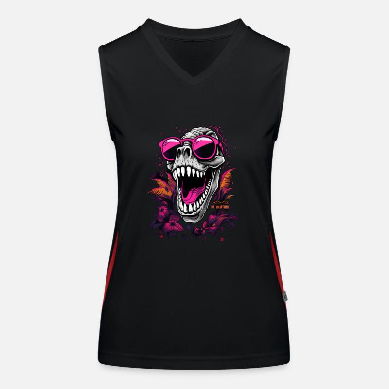 Dino-Schädel Funktionelles Kontrast-Tank Top für Frauen