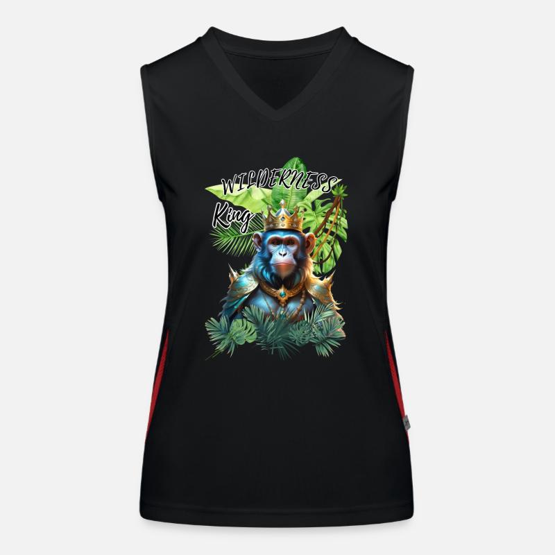 Monkey Design - Singe avec couronne dans la jungle Débardeur respirant contrasté Femme