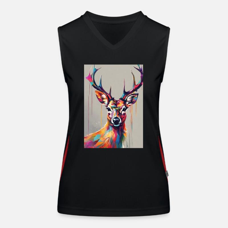 Hirsch bunt Funktionelles Kontrast-Tank Top für Frauen