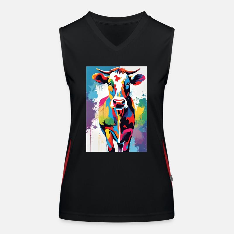 Bunte Kuh Funktionelles Kontrast-Tank Top für Frauen
