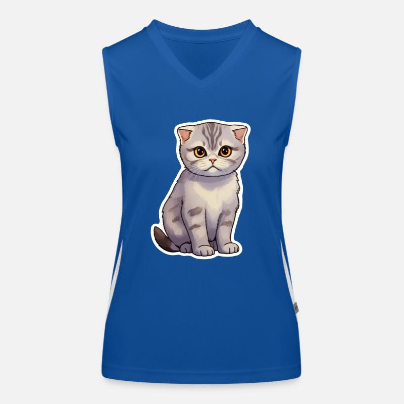 Scottish Fold Katze süß Funktionelles Kontrast-Tank Top für Frauen