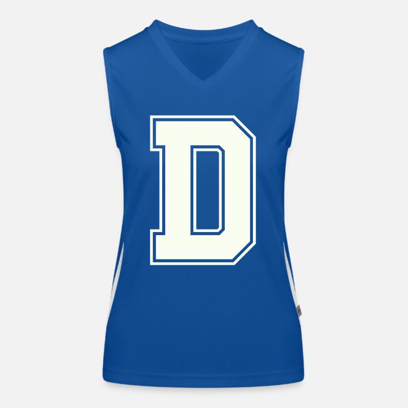 D Buchstabe Funktionelles Kontrast-Tank Top für Frauen