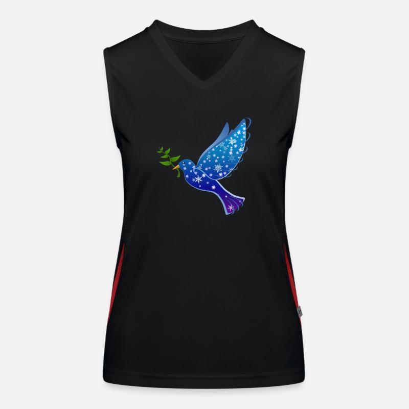 Taube des blauen Friedens Funktionelles Kontrast-Tank Top für Frauen
