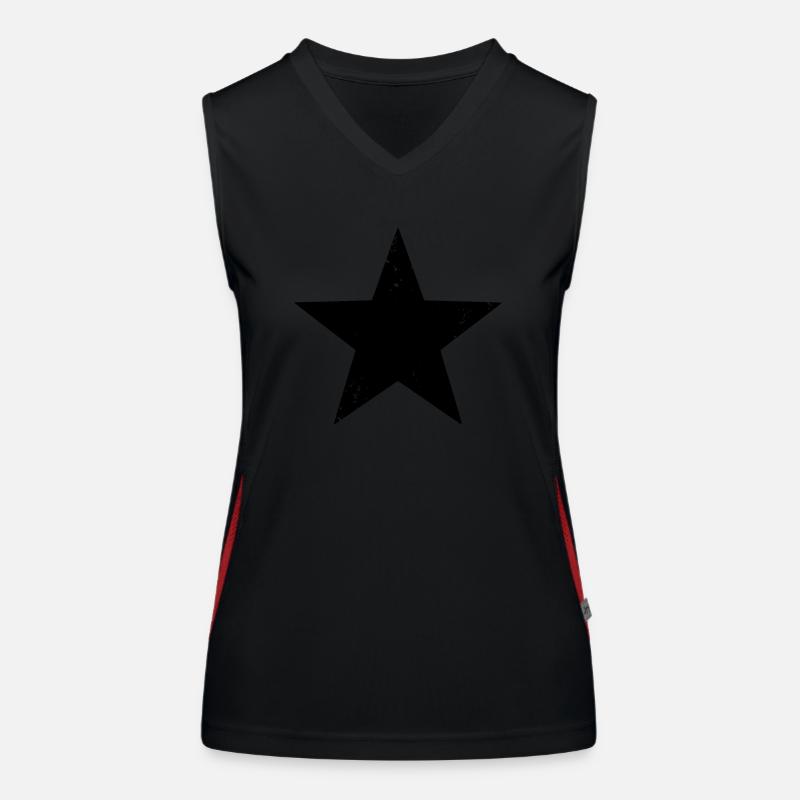 Schwarzer Stern Funktionelles Kontrast-Tank Top für Frauen