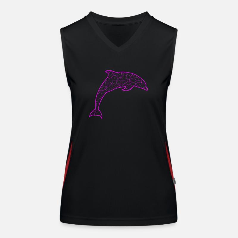 Delfin Dolphin Funktionelles Kontrast-Tank Top für Frauen