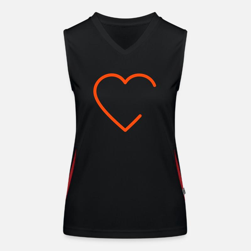 open heart outline (1c) Débardeur respirant contrasté Femme