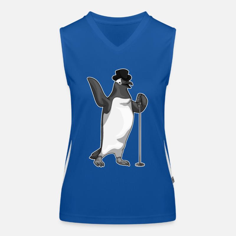 Penguin Singer Microphone Musique Débardeur respirant contrasté Femme