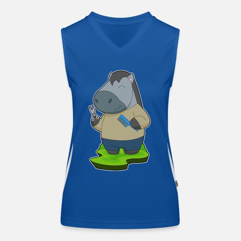 Peigne à ciseaux de coiffeur de cheval Débardeur respirant contrasté Femme