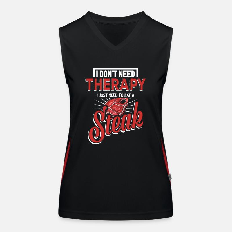 Steak Meat Women's Functional Contrast Tank Top