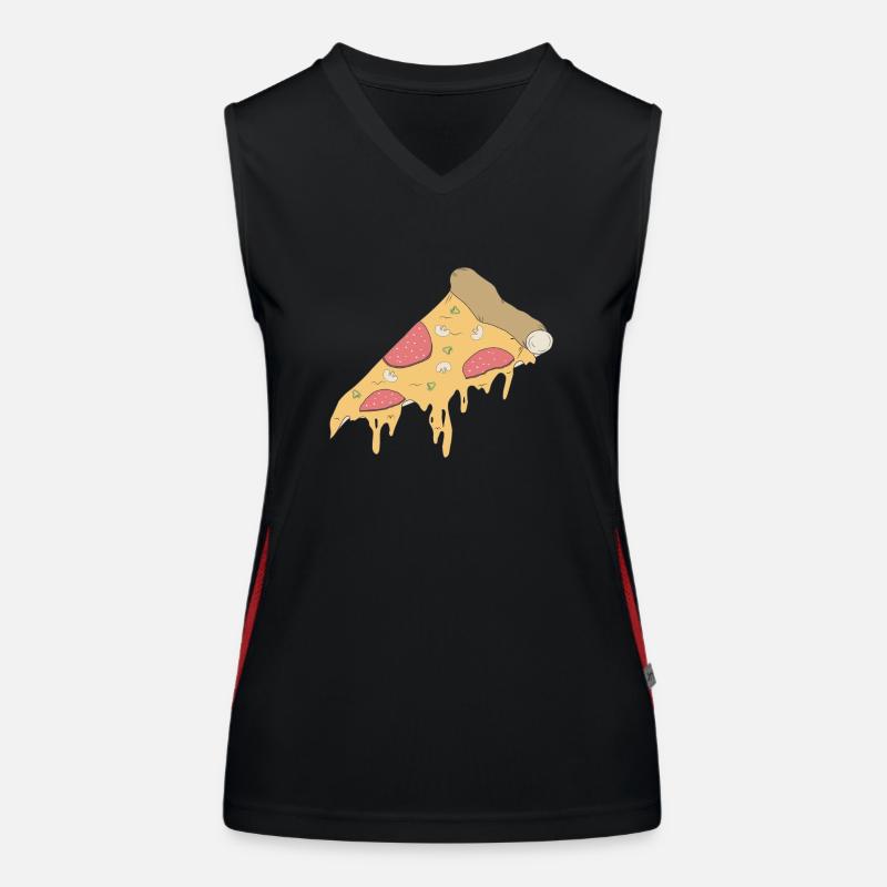 Comic-Pizza Funktionelles Kontrast-Tank Top für Frauen
