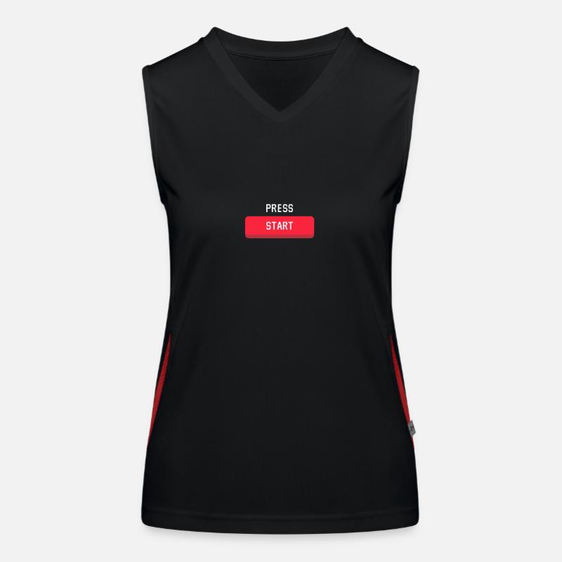 press start Funktionelles Kontrast-Tank Top für Frauen