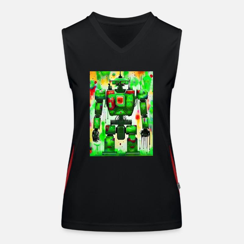 Artist Robot Painter Women's Functional Contrast Tank Top