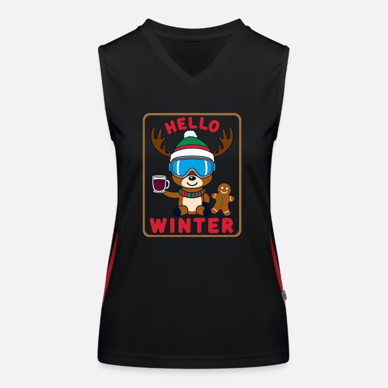 Cute Reindeer Women's Functional Contrast Tank Top