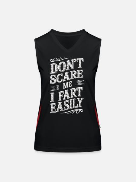 Funny fart shirt for the frightened! - Women's Functional Contrast Tank Top - black/red - Front