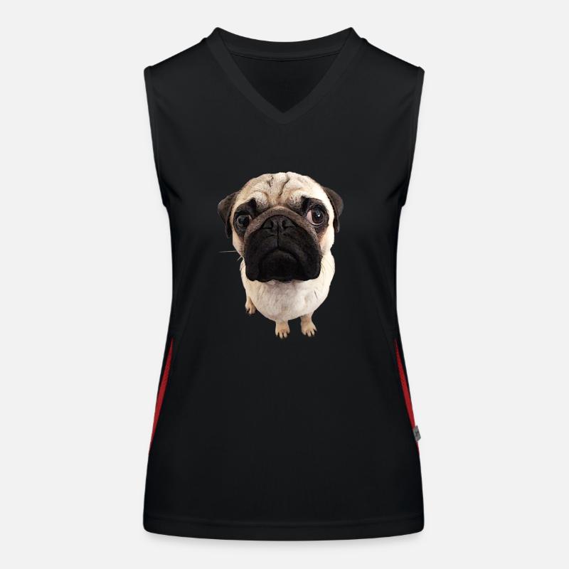 Pug views Women's Functional Contrast Tank Top