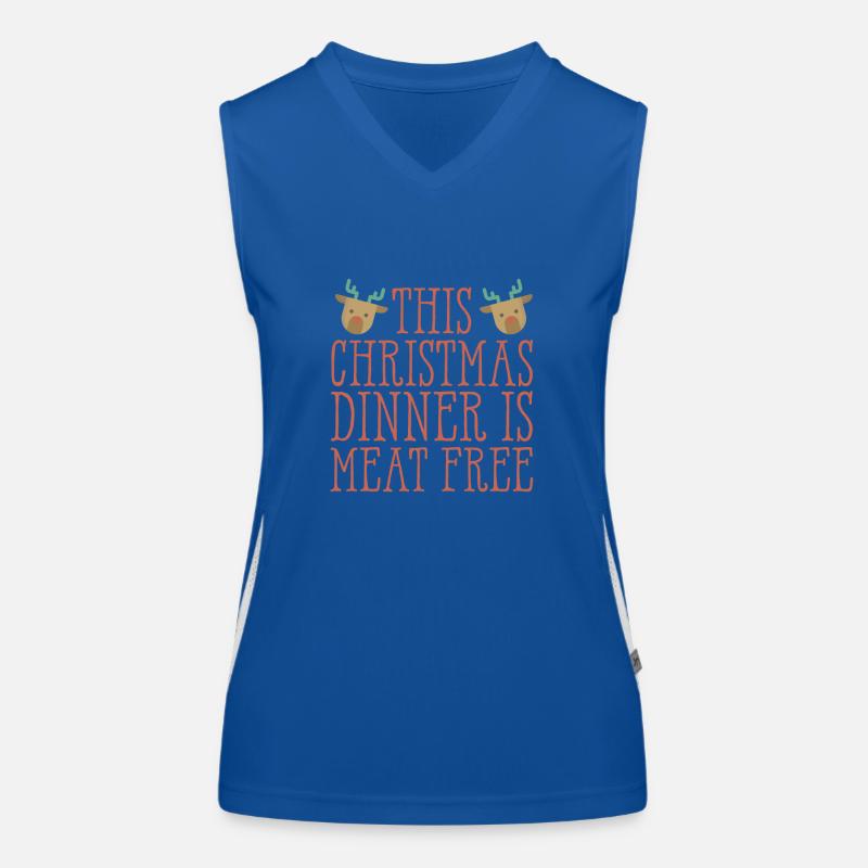 This Christmas Dinner Is Meat Free Reindeer Xmas Women's Functional Contrast Tank Top