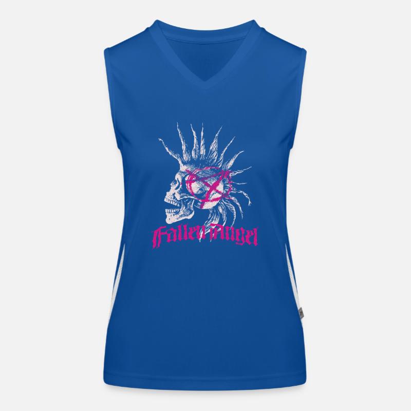 Skull Punk Spikes Inscription Red Punk Anarchy Ró Women's Functional Contrast Tank Top