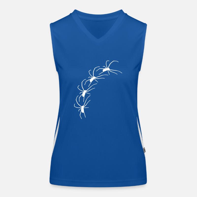 Große Spinnen krabbeln diagonal Funktionelles Kontrast-Tank Top für Frauen