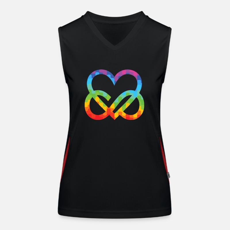 Polyamory Infinity Heart - Poly Love Heart Women's Functional Contrast Tank Top