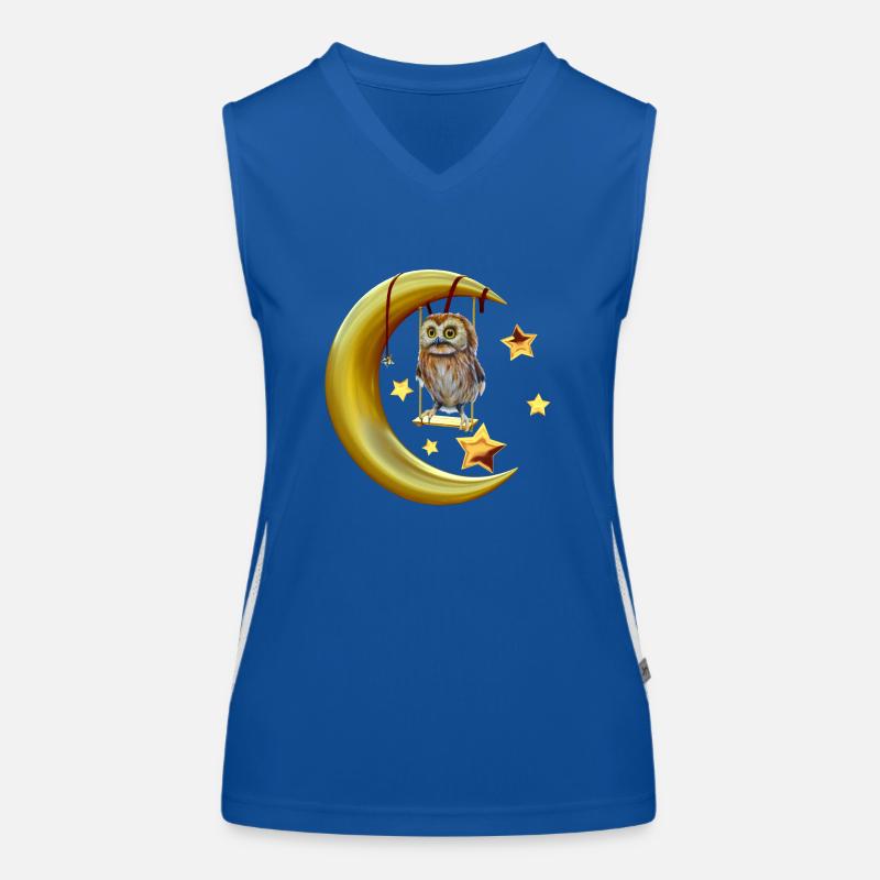 Mond-Eule Funktionelles Kontrast-Tank Top für Frauen