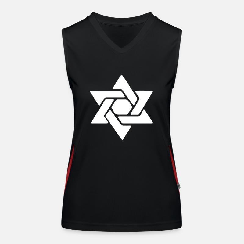 Star of David - Women's Functional Contrast Tank Top - black/red