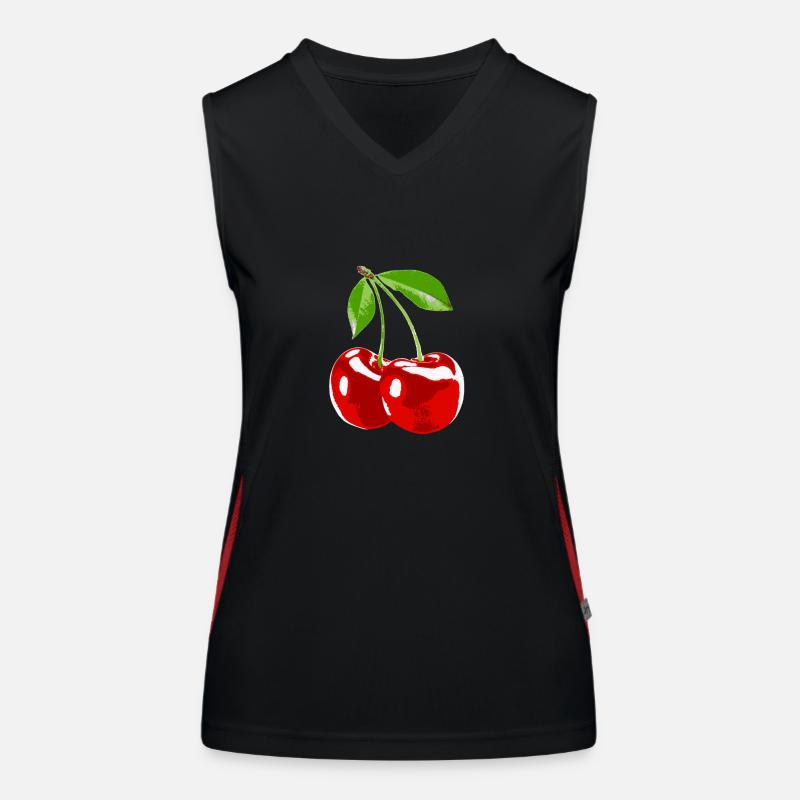 Cherry cherry fruit harvest Women's Functional Contrast Tank Top