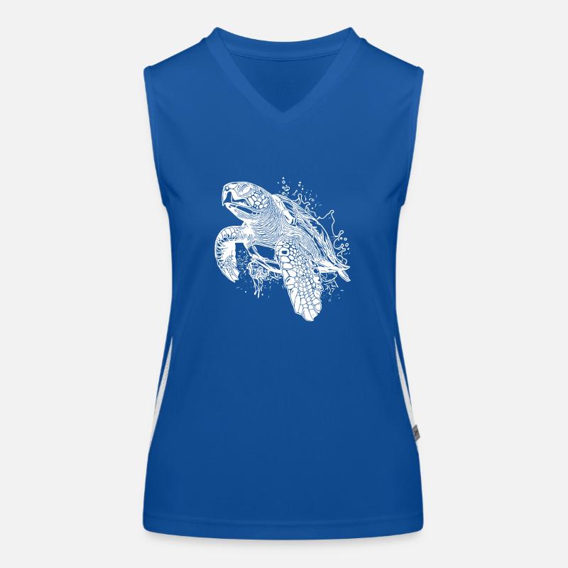Elegant Diving Turtles for Divers Women's Functional Contrast Tank Top
